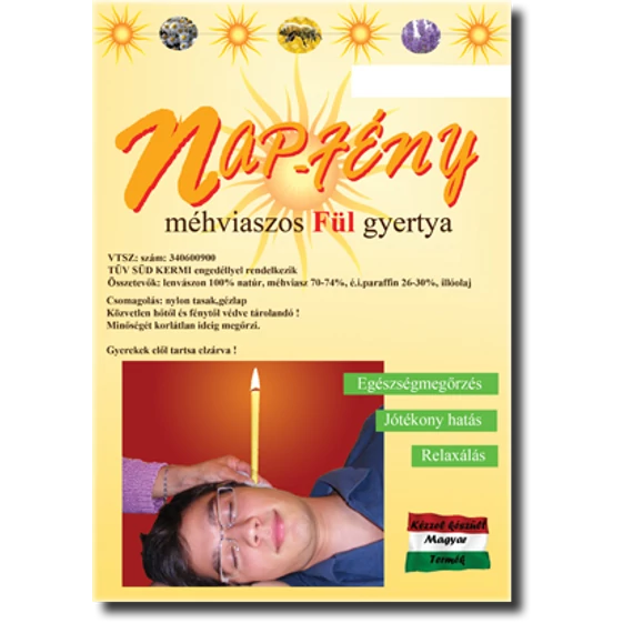 Nap-Fény méhviaszos fülgyertya Teafa 10 db