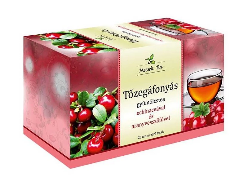 Mecsek Tea Tőzegáfonyás gyümölcstea echinaceával és aranyvesszőfűvel 20 x 2 g